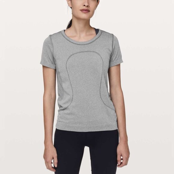 Lululemon Swiftly Tech Short Sleeve Breeze Relaxed Fit In Slate / White Size 8 - Picture 1 of 8